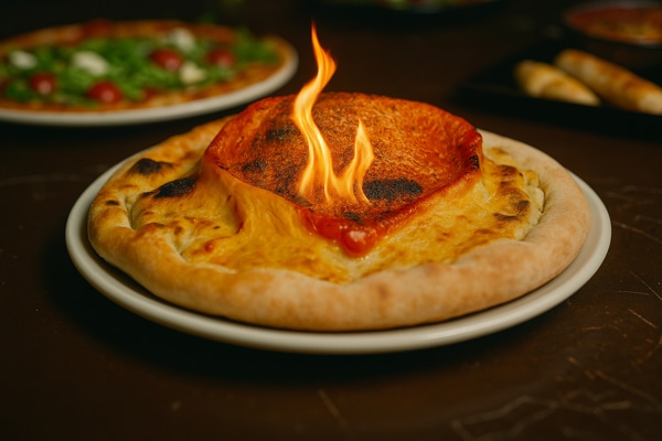Pizza Vulcano En Llamas